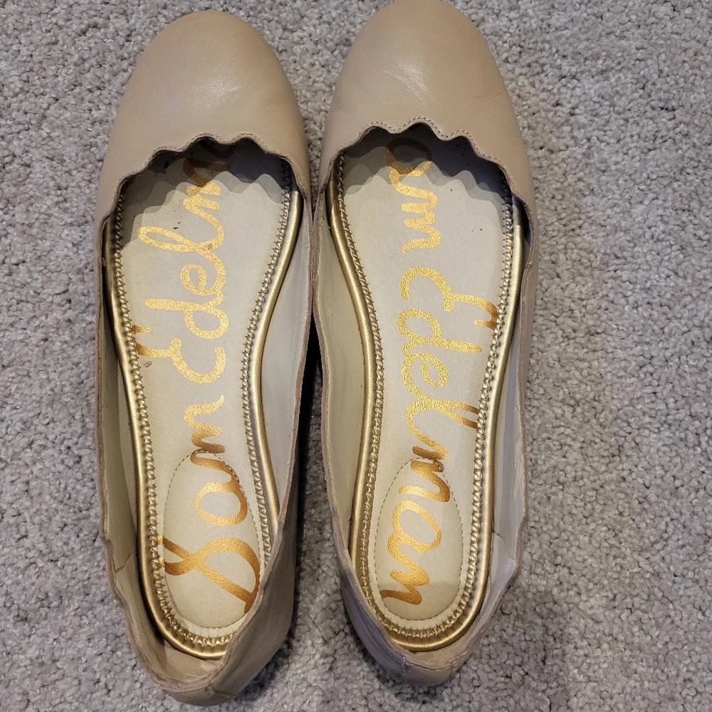 Sam Edelman Finnegan Leather Scalloped Edge Ballet Flats